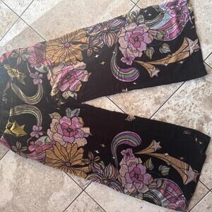 Vintage Floral Wide-Leg Pants size Large